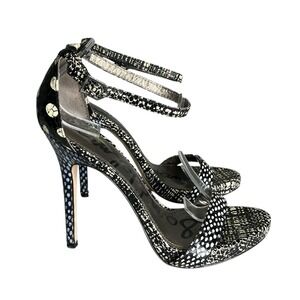 Sam Edelman Eleanor Polka Dot Open Toe Ankle Strap Sandal Heel Womens 8 platform